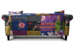 Sofa 3 Seater In Multicolour Fabric Patchwork Sofa - thumbnail 5