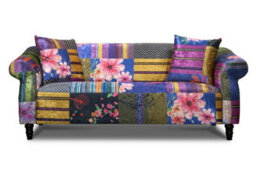 Sofa 3 Seater In Multicolour Fabric Patchwork Sofa - thumbnail 4