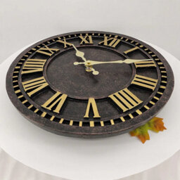 Vintage Black Resin Wall Clock Big Roman Numerals Open Face Home Office Clocks - thumbnail 5