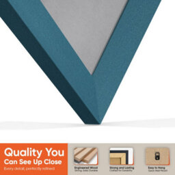 "30X17"" Navy Blue Sleek Vinyl Record Frame With Mid Grey Mount For 12 Inch Lp Album Cover & Disc - Ak Frames" - thumbnail 3
