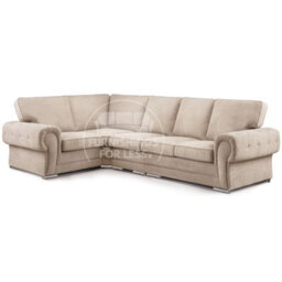 Furnishings For Less UK Milan 5 Seater Long  L Shaped Corner Sofa Full Back Chesterfield Arms Mink Left Hand Facing - thumbnail 1