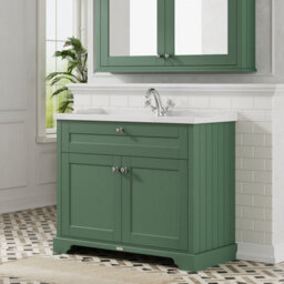 Hudson Reed Floor Standing 2 Door Traditional Vanity Unit With 1 Tap Hole Ceramic Basin, Hunter Green, 1020 X 470 mm - thumbnail 4