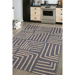 Melrose Eden Patches Navy Stripes Indoor Outdoor Medium Area Rug 3mm Pile Height - 120/170Cm - thumbnail 1