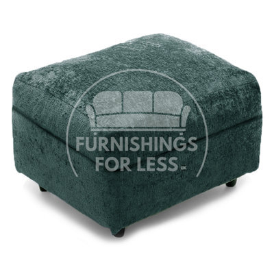 Furnishings For Less UK Monaco Soft Chenille Fabric Teal Footstool Sofa Accessory - image 1
