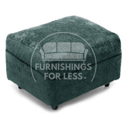 Furnishings For Less UK Monaco Soft Chenille Fabric Teal Footstool Sofa Accessory - thumbnail 1