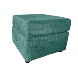 Furnishings For Less UK Monaco Soft Chenille Fabric Teal Footstool Sofa Accessory - thumbnail 2