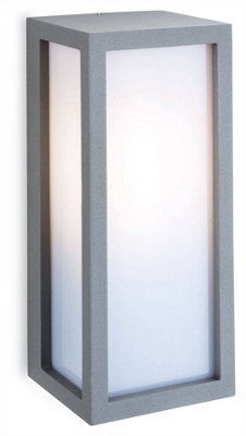 Luminosa Lighting Luminosa Warwick 1 Light Outdoor Wall Light Silver, Opal Diffuser Ip54, E27