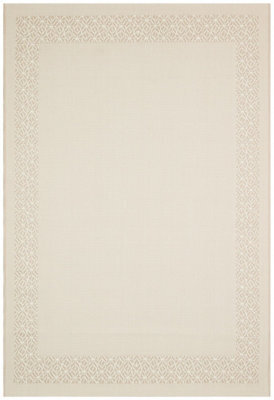 Natural Bordered Modern Easy To Clean Rug For Dining Room-160Cm X 230Cm - image 1