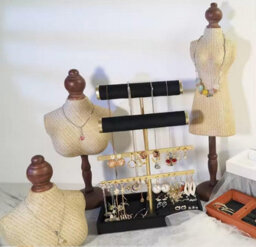 Xample 3 Tier Bracelet Holder Display - Detachable T Bar Black Velvet Bracelet Holder, Jewelry Holder For Bracelet, Necklace, Earrings - thumbnail 2