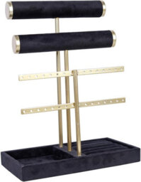 Xample 3 Tier Bracelet Holder Display - Detachable T Bar Black Velvet Bracelet Holder, Jewelry Holder For Bracelet, Necklace, Earrings - thumbnail 6