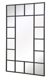 "Mirroroutlet Decorative Fenestra - Black Modern Wall And Leaner Mirror 71"" X 43"" (180 X 110Cm)" - thumbnail 4
