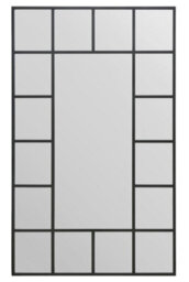 "Mirroroutlet Decorative Fenestra - Black Modern Wall And Leaner Mirror 71"" X 43"" (180 X 110Cm)" - thumbnail 3