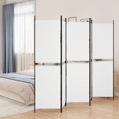Berkfield 5-Panel Room Divider White 250X180 Cm Fabric - image 1