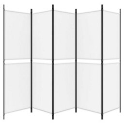 Berkfield 5-Panel Room Divider White 250X180 Cm Fabric - thumbnail 4