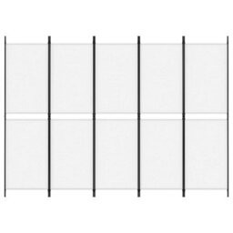 Berkfield 5-Panel Room Divider White 250X180 Cm Fabric - thumbnail 3