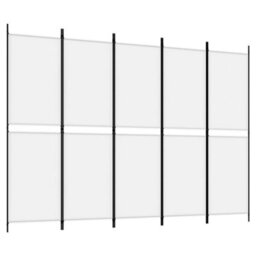 Berkfield 5-Panel Room Divider White 250X180 Cm Fabric - thumbnail 2