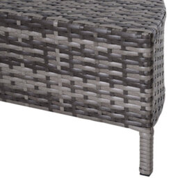 Wyld Haus Reka Grey 5-Piece Half-Round Outdoor Rattan Sofa Set With Semi-Circle Coffee Table - thumbnail 9