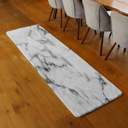 Benjamin Tate Design White Marble Texture Runner Special Soft Home Rug - thumbnail 2
