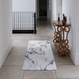 Benjamin Tate Design White Marble Texture Runner Special Soft Home Rug - thumbnail 3