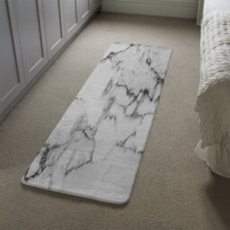 Benjamin Tate Design White Marble Texture Runner Special Soft Home Rug - thumbnail 4