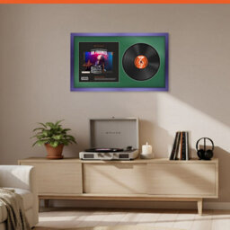 "30X17"" Purple Sleek Vinyl Record Frame With Emerald Mount For 12 Inch Lp Album Cover & Disc - Ak Frames" - thumbnail 8