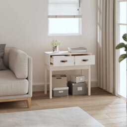 Berkfield Console Table White 76.5X40X75 Cm Solid Wood Pine - thumbnail 6