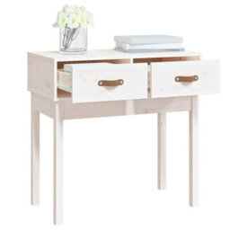 Berkfield Console Table White 76.5X40X75 Cm Solid Wood Pine - thumbnail 7