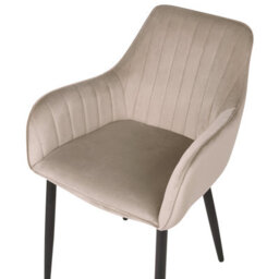 Beliani Set Of 2 Dining Chairs Wellston Velvet Taupe - thumbnail 7