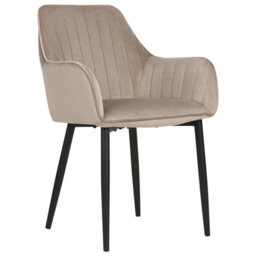 Beliani Set Of 2 Dining Chairs Wellston Velvet Taupe - thumbnail 4