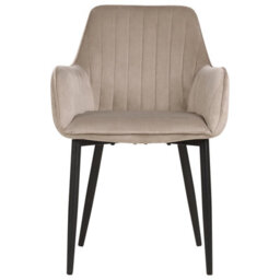Beliani Set Of 2 Dining Chairs Wellston Velvet Taupe - thumbnail 5