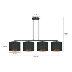 Emibig Lighting Emibig Hilde Pendant Lamp 4 X E27 Black With Black Shade - thumbnail 5