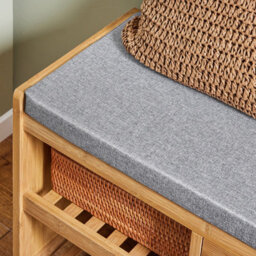 Sobuy Fsr75-N, Bamboo 2 Tiers Shoe Rack Hallway Storage Bench With Seat Cushion, W90Xd34Xh45 - thumbnail 7