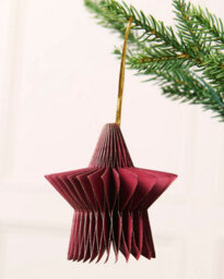Werchristmas Set Of 12 Burgundy Paper Christmas Decorations, 15 Cm - thumbnail 6