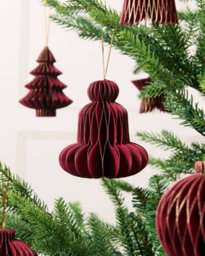 Werchristmas Set Of 12 Burgundy Paper Christmas Decorations, 15 Cm - thumbnail 4