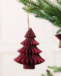 Werchristmas Set Of 12 Burgundy Paper Christmas Decorations, 15 Cm - thumbnail 5