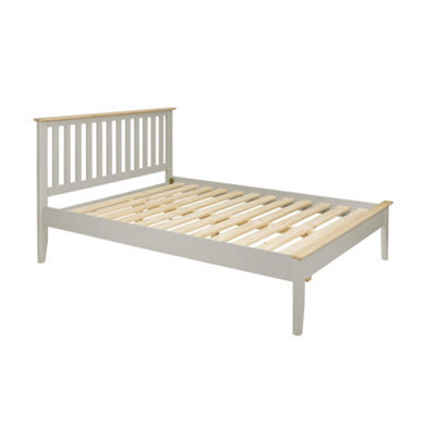 Statement Furniture Pembroke Double Bed Frame 4Ft6 With Slatted Headboard - Harbour Stone - image 1
