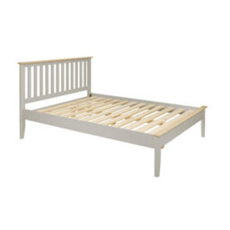 Statement Furniture Pembroke Double Bed Frame 4Ft6 With Slatted Headboard - Harbour Stone - thumbnail 1