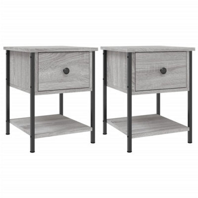 Berkfield Elegant Bedside Tables 2 Pcs Grey Sonoma 34X35.5X45 Cm Engineered Wood - image 1