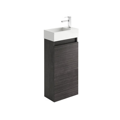 Plum&clay Condense Dark Oak  Floor Standing Cloakroom Vanity Unit (W)390mm - image 1