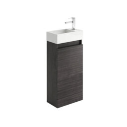 Plum&clay Condense Dark Oak  Floor Standing Cloakroom Vanity Unit (W)390mm - thumbnail 1