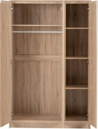 Seconique Malvern 3 Door Wardrobe In Sonoma Oak Effect Finish Hanging Rail And Shelving - thumbnail 3
