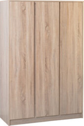 Seconique Malvern 3 Door Wardrobe In Sonoma Oak Effect Finish Hanging Rail And Shelving - thumbnail 1