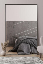 "Mirroroutlet Artus - Black Aluminium Edged Full Length Wall Leaner Mirror 68"" X 43"" (174Cm X 110Cm)" - thumbnail 2