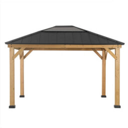Sunjoy Outdoor Cedar Wood Gazebo Bruri - 393Cm X 335Cm, Anthracite - thumbnail 1