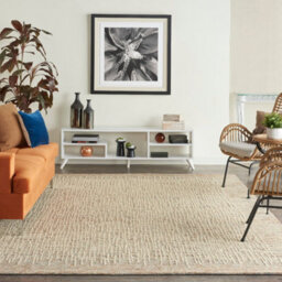 Beige Easy To Clean Abstract Geometrical Handmade Modern Wool Rug For Living Room, Bedroom - 236Cm X 297Cm - thumbnail 2