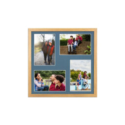 AK Frames 12X12 Oak Sleek Multi Photo Frame With Pompadour Mount - Holds 4 Apertures (4X) 6X4 Photos - thumbnail 1