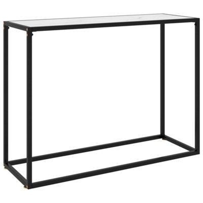 Berkfield Console Table White 100X35X75 Cm Tempered Glass - image 1