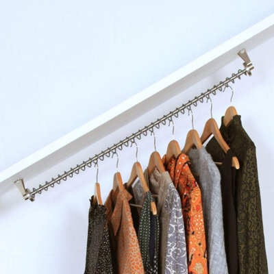 Zebedee Sloped Ceiling Clothes Rail / Angled Wardrobe Rail For Loft Bedrooms, Attic Eaves And Under Stair Coat Rack (800 mm) - image 1