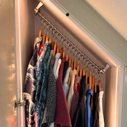 Zebedee Sloped Ceiling Clothes Rail / Angled Wardrobe Rail For Loft Bedrooms, Attic Eaves And Under Stair Coat Rack (800 mm) - thumbnail 9