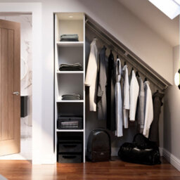 Zebedee Sloped Ceiling Clothes Rail / Angled Wardrobe Rail For Loft Bedrooms, Attic Eaves And Under Stair Coat Rack (800 mm) - thumbnail 5